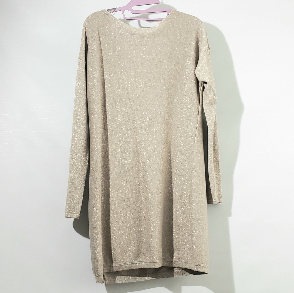 *SOLD*WHBM Slouchy Neck Tan Sweater Dress Cashmere Blend Medium - Picture 7 of 10